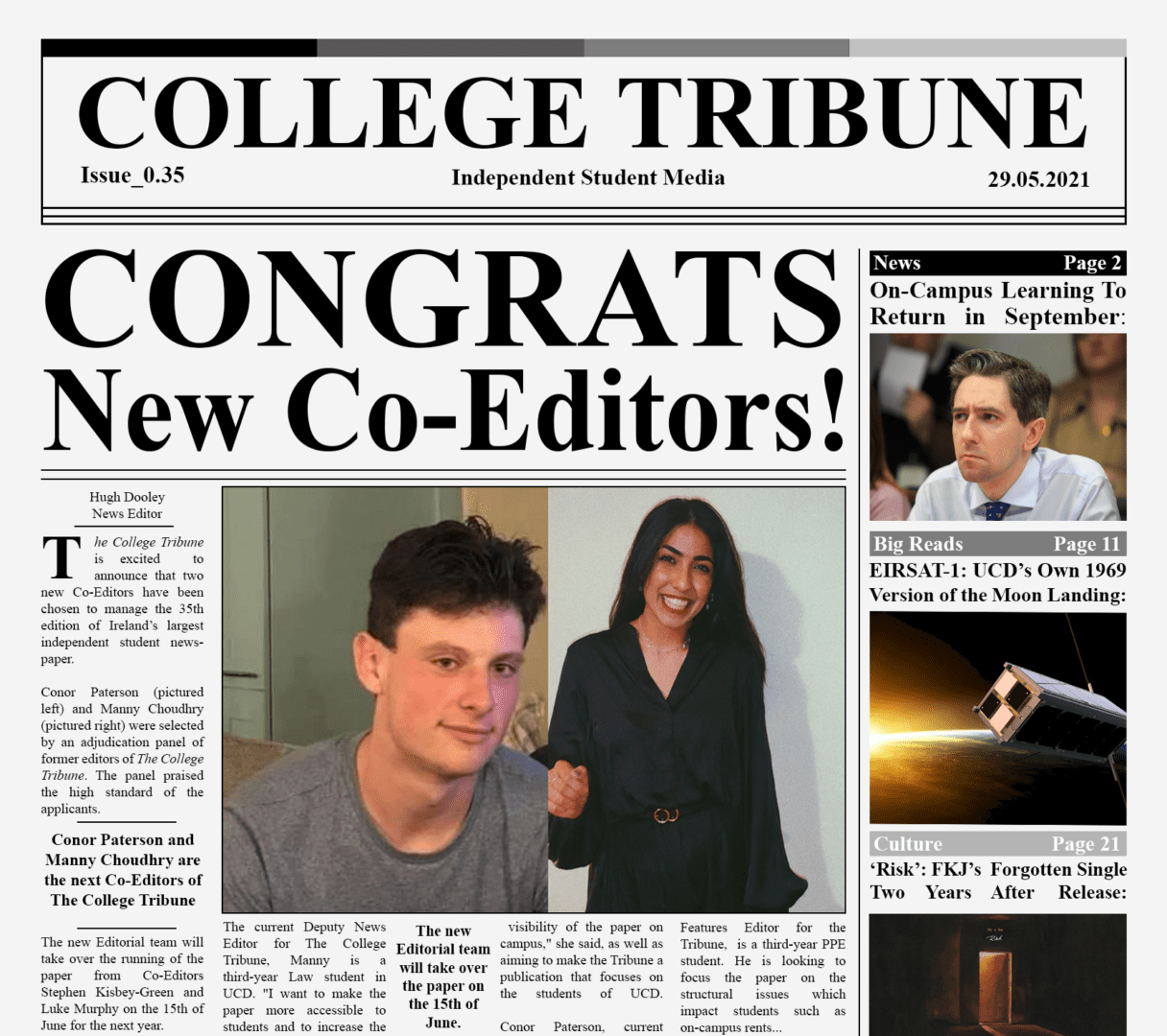 New Tribune Coeditors